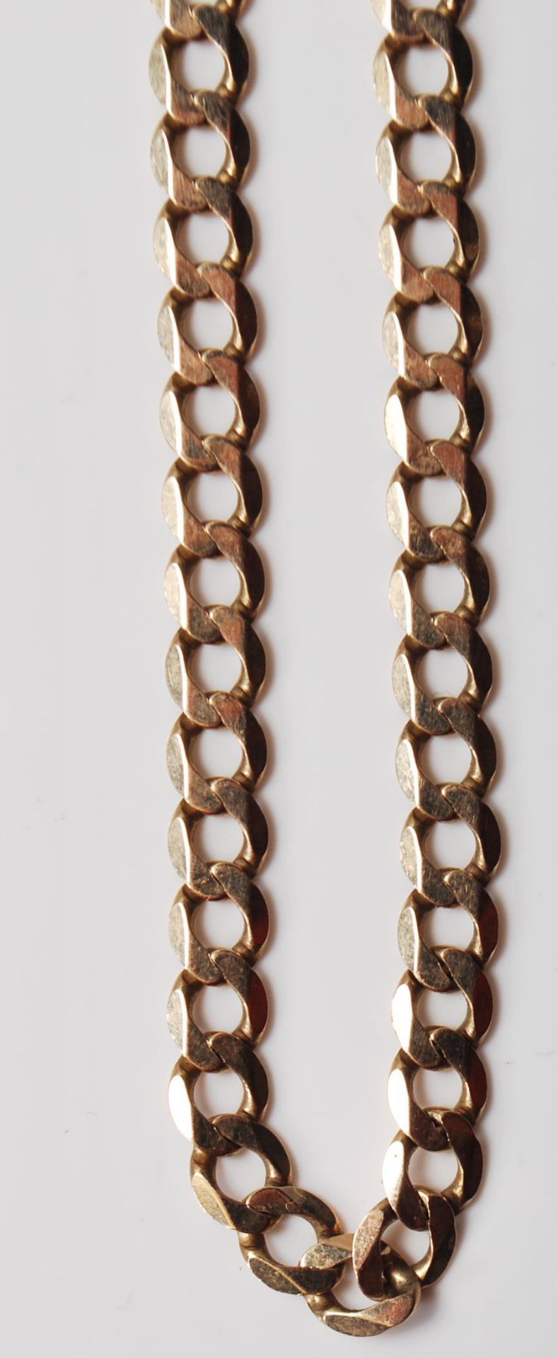 9CT GOLD FLAT LINK NECKLACE CHAIN - Image 4 of 7