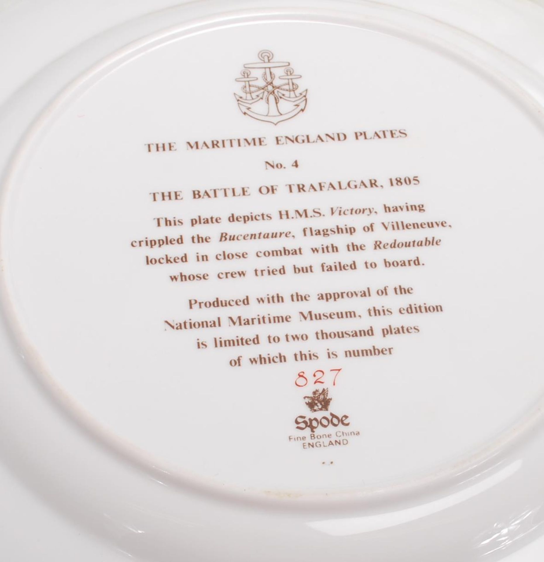 SPODE LIMITED EDITION COLLECTORS PLATES BRITISH MARITIME - Image 9 of 12