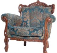 LATE 20TH CENTURY ITALIAN ROCOCO CHAIR WITH CARVED MOTIFS