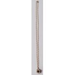 9CT GOLD AND PEARL PENDANT FIGARO CHAIN NECKLACE