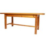 20TH CENTURY LARGE STAINED PINE REFECTORY DINING TABLE