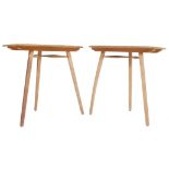 LUCIEN ERCOLANI - ERCOL. A PAIR OF RETRO VINTAGE ELM DINING TABLE EXTENDERS