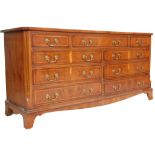 20TH CENTURY GEORGE III STYLE REPRODUX YEW WOOD CHEST OF DRAWERS