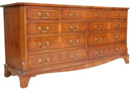 20TH CENTURY GEORGE III STYLE REPRODUX YEW WOOD CHEST OF DRAWERS