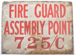 BRISTOL INTEREST ORIGINAL WWII FIRE GUARD ENAMEL SIGN