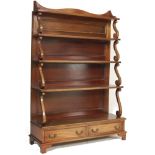 GEORGE III ANTIQUE STYLE MAHOGANY WATERFALL BOOKCASE