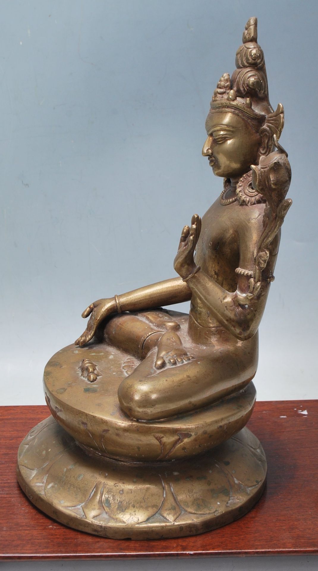 SINO TIBETAN BRASS DEITY OF SHIVA IN LOTUS POSITION - Image 4 of 5