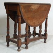 EARLY 19TH CENTURY COUNTRY OAK DROP LEAF DINING TABLE