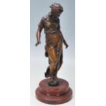 VICTORIAN BRONZE ART NOUVEAU SCULPTURE OF A LADY