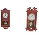 MAHOGANY CASED 8 DAY LINCOLN WALL CLOCK & CANTERBURY