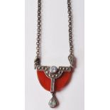 20TH CENTURY ART DECO STYLE SILVER AND MARCASITE NECKLACE