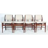 FOUR RETRO VINTAGE 20TH CENTURY DANISH INSPIRED TEAK WOOD DINING CHAIRS