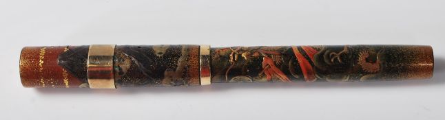 1930'S RARE NAMIKI DUNHILL SHOGO SIGNED JAPANESE LACQUER PEN