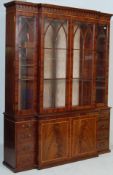 QUALITY FLAME MAHOGANY BREAKFRONT DISPLAY CABINET