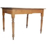 ANTIQUE VICTORIAN PINE KITCHEN DINING TABLE