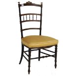 20TH CENTURY EDWARDIAN AESTHETIC MOVEMENT BEDROOM CHAIR