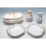 GROUP OF ANTIQUE ROYAL VIENNA JUGS AND BOWLS & VICTORIAN TUREEN