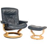 EKORNES - STRESSLESS - RETRO VINTAGE ARMCHAIR IN NAVY BLUE