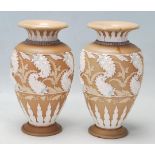 TWO DOULTON LAMBETH SILICON VASES