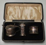 1920'S DOCKER AND BURN SILVER CONDIMENT SET