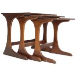 RETRO VINTAGE 1970S DANISH INSPIRED TEAK WOOD NEST OF TABLES