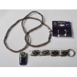 COLLECTION OF 20TH CENTURY SILVER AND WHITE METAL JEWELLERY
