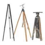 COLLECTION OF THREE VINTAGE SURVEYORS TRIPOD STANDS