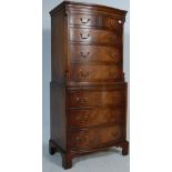 GEORGIAN REVIVAL MAHOGANY TALLBOY CHEST OF DRAWERS