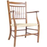 20TH CENTURY ARTS AND CRAFTS STYLE OAK CHAIR WITH RUSH SEAT