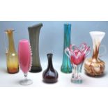 COLLECTION OF STUDIO ART GLASS VASES & JUGS