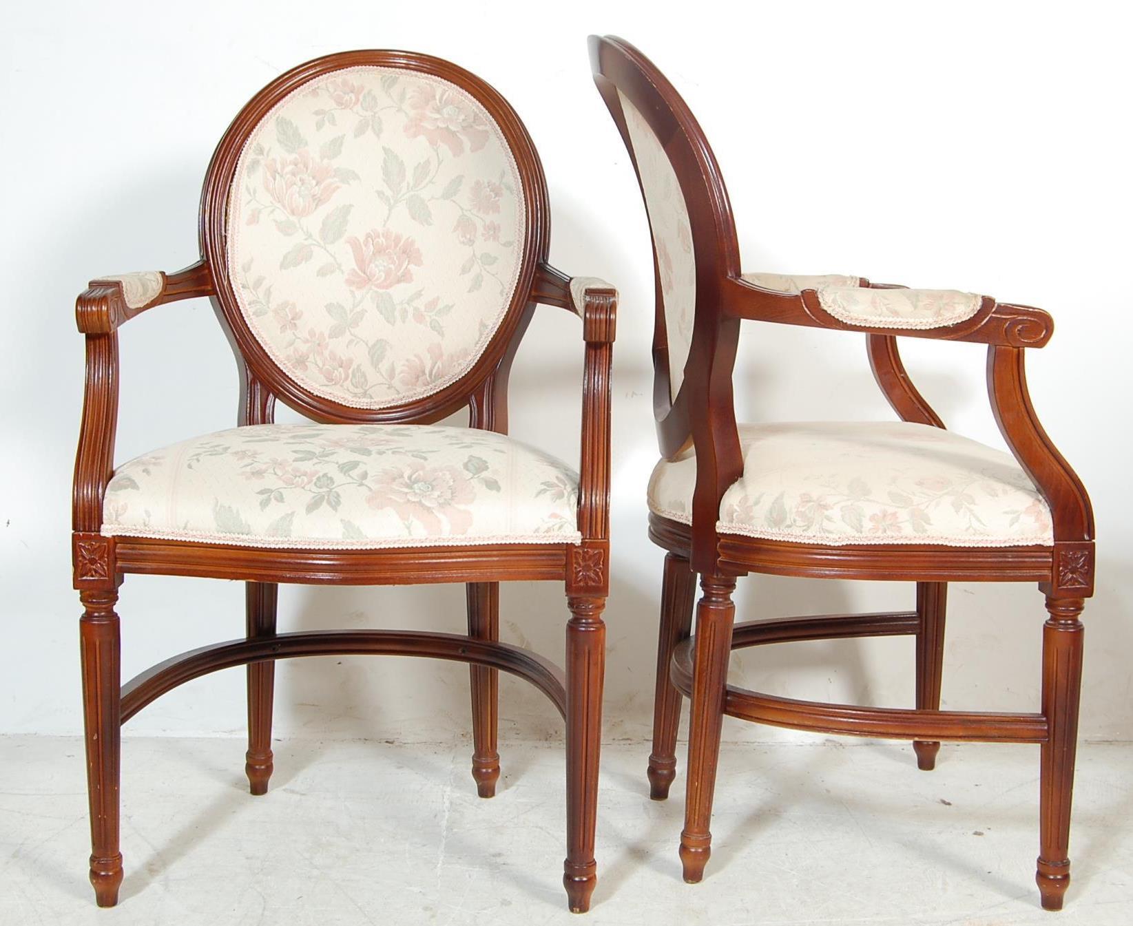 SET OF 4 FRENCH MAHOGANY FAUTEUIL ARMCHAIRS - Image 3 of 4