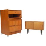 TWO MID CENTURY RETRO TEAK CABINETS.