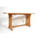 20TH CENTURY GOLDEN OAK REFECTORY SCULLERY DINING TABLE