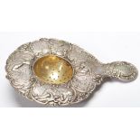 ANTIQUE GERMAN SILVER ROCOCO TEA STRAINER