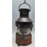 VICTORIAN / LATER COPPER AND METAL SHIPS MASTHEAD LAMP