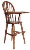 MID 20TH CENTURY VINTAGE OAK CHILDRENS HIGH CHAIR