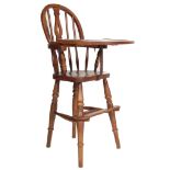 MID 20TH CENTURY VINTAGE OAK CHILDRENS HIGH CHAIR