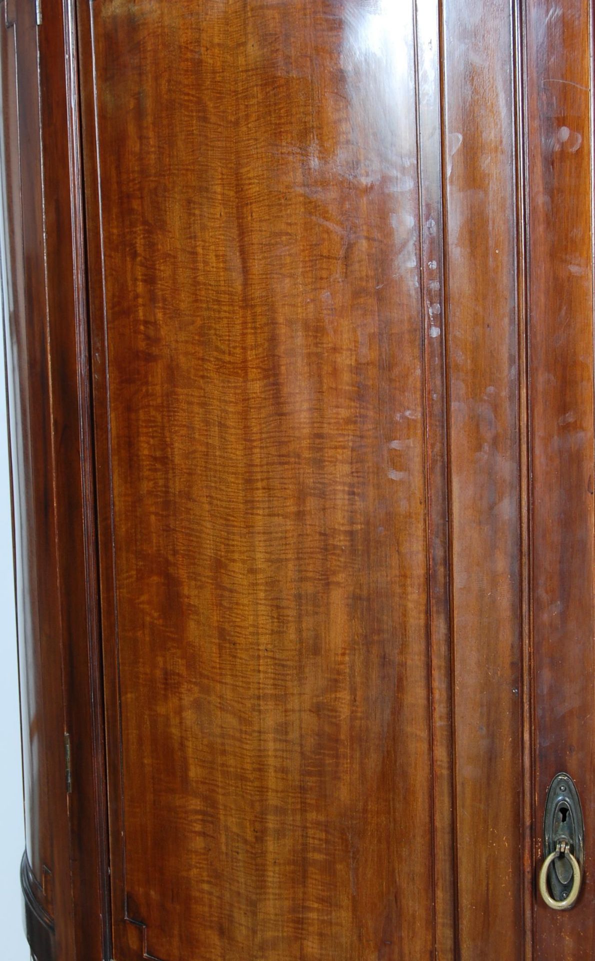 19TH CENTURY VICTORIAN MAHOGANY DEMI LUNE WARDROBE - Image 2 of 5