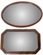 TWO ANTIQUE EARLY 20TH CENTURY OVAL MIRRORS