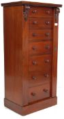 19TH CENTURY VICTORIAN MAHOGANY WELLINGTON CHEST OF DRAWERS