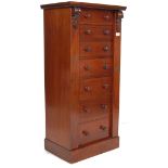 19TH CENTURY VICTORIAN MAHOGANY WELLINGTON CHEST OF DRAWERS