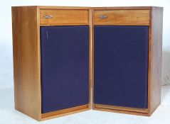 PAIR OF TEAK FLOOR STANDING QUADRAFLEX HIFI SPEAKERS