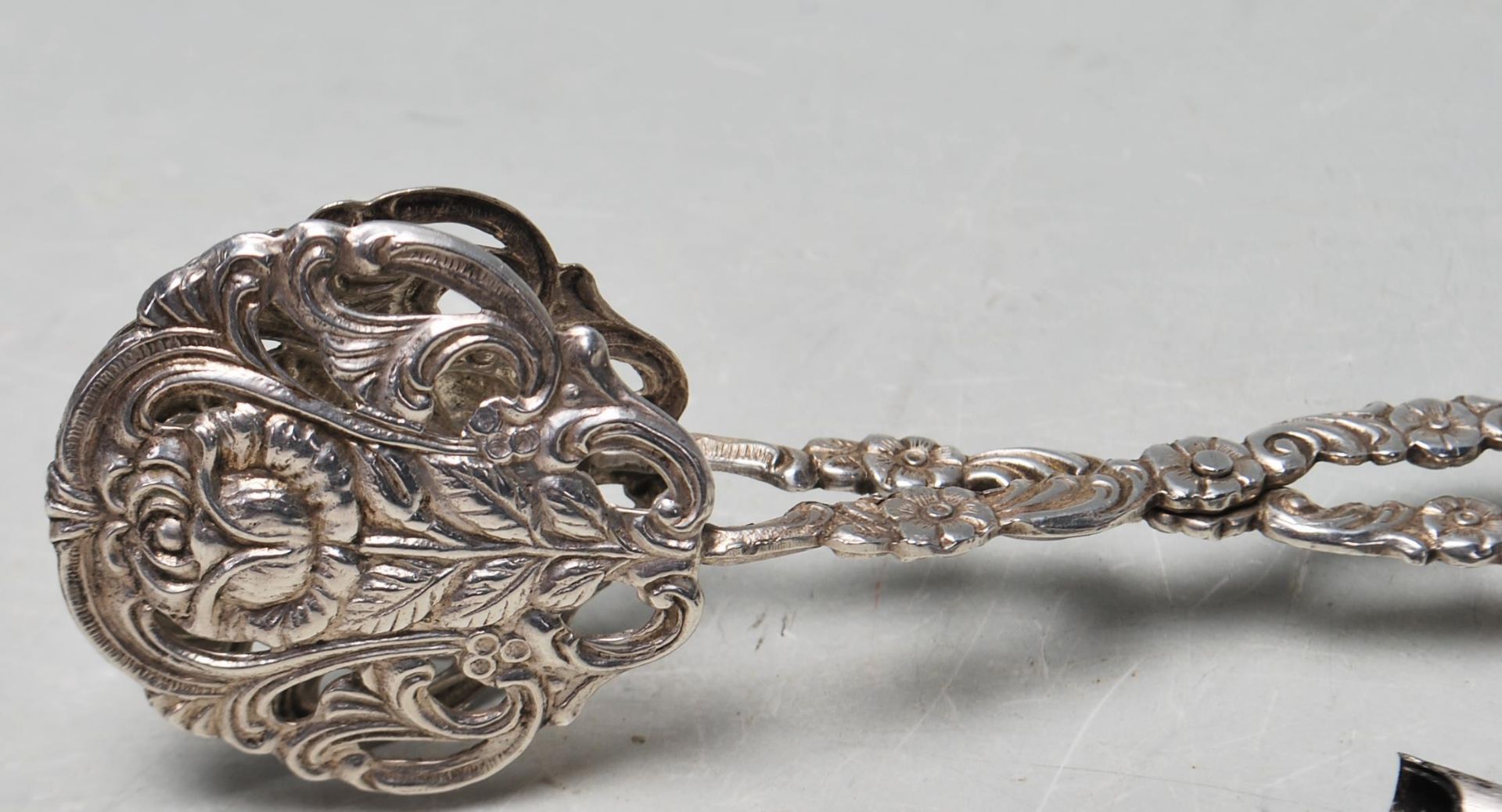 20TH CENTURY SILVER TONGS AND MORE - Image 3 of 8