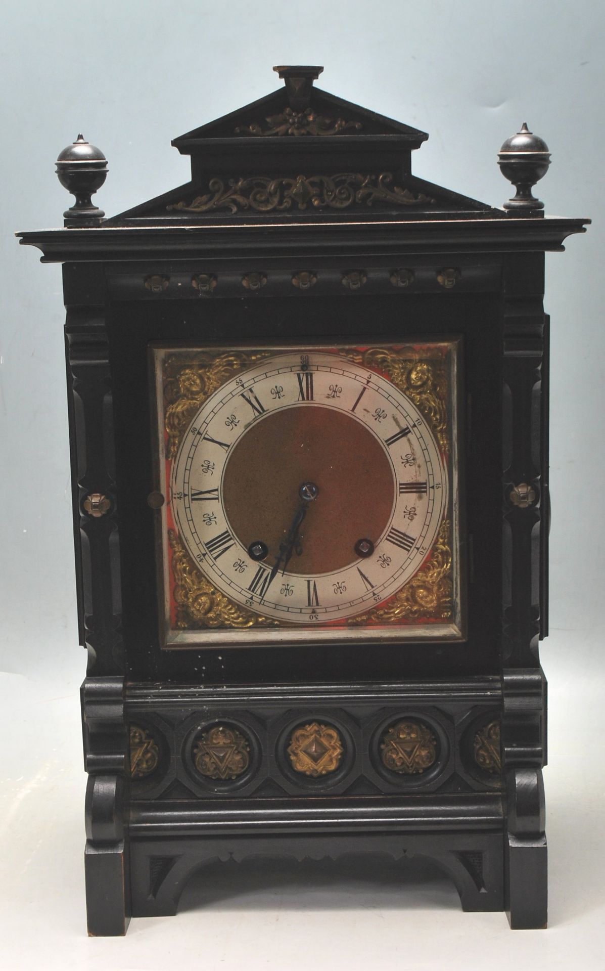 19TH CENTURY LENZKIRCH EBONISED MANTEL BRACKET CLOCK