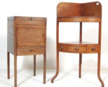 GEORGE III MAHOGANY WASHSTAND AND ANOTHER