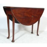 GEORGE III MAHOGANY DROP LEAF PAD FOOT DINING TABLE