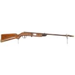 RETRO 20TH CENTURY WOODEN STOCK AIR RIFLE / CORK RIFLE