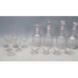 FOUR 18TH CENTURY GEORGIAN DECANTER ALONG WITH A COLLECTION OF VICTORIAN GLASSES