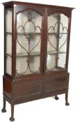 ANTIQUE EARLY 20TH CENTURY EDWARDIAN MAHOGANY GLAZED CABINET VITRINE