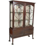 ANTIQUE EARLY 20TH CENTURY EDWARDIAN MAHOGANY GLAZED CABINET VITRINE